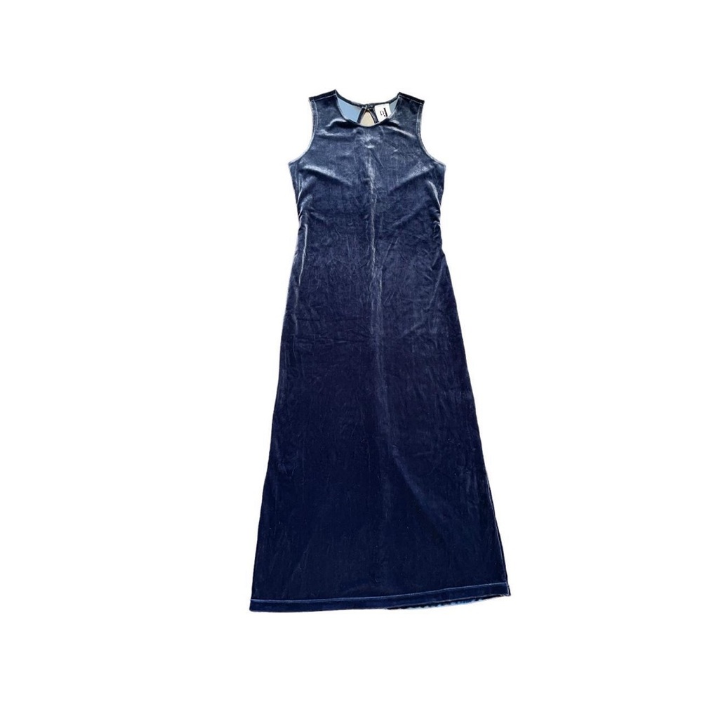 Vintage 90s Blue Velvet Fairy Maxi Dress Large